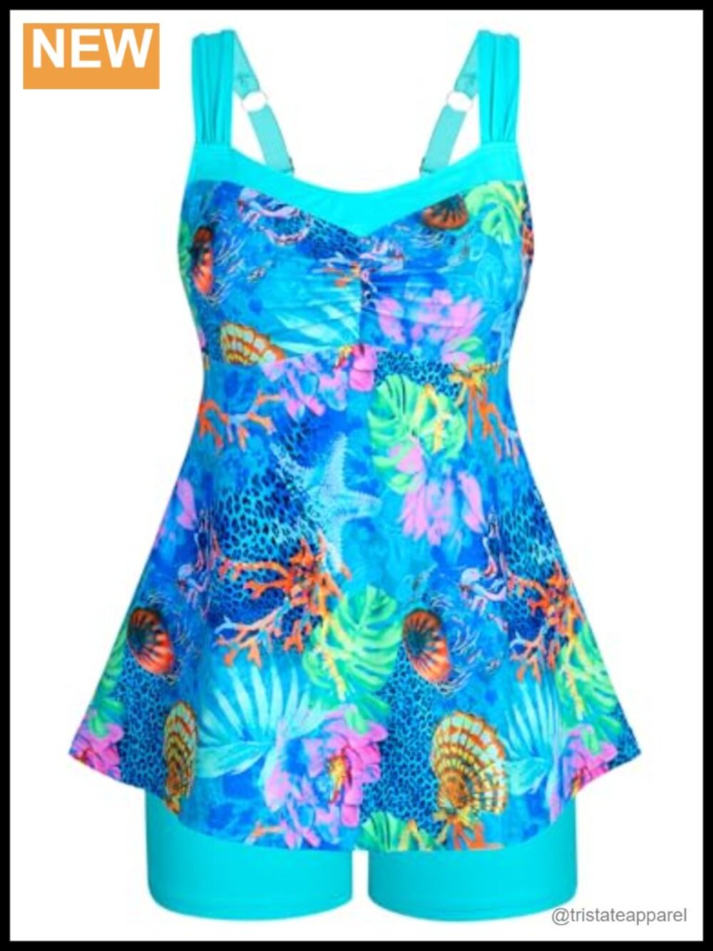 Women's Two Piece Tankini Swimsuits with Shorts Tummy Control